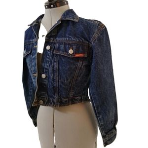 Vintage 80's Jordache Cropped Acid wash Jean Jacket